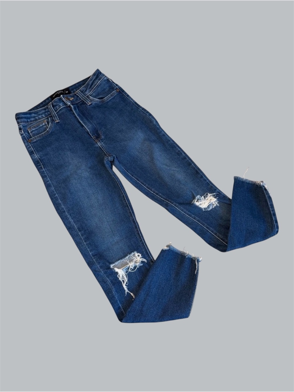 Just Black Dark Denim Distressed Jeans